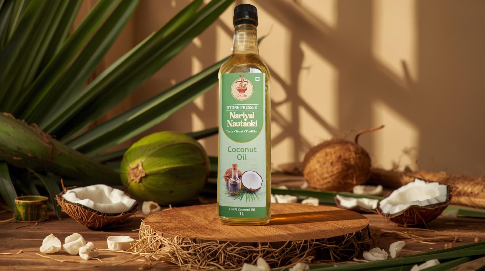 Stone Pressed Coconut Oil - 1L (Plastic Bottle)