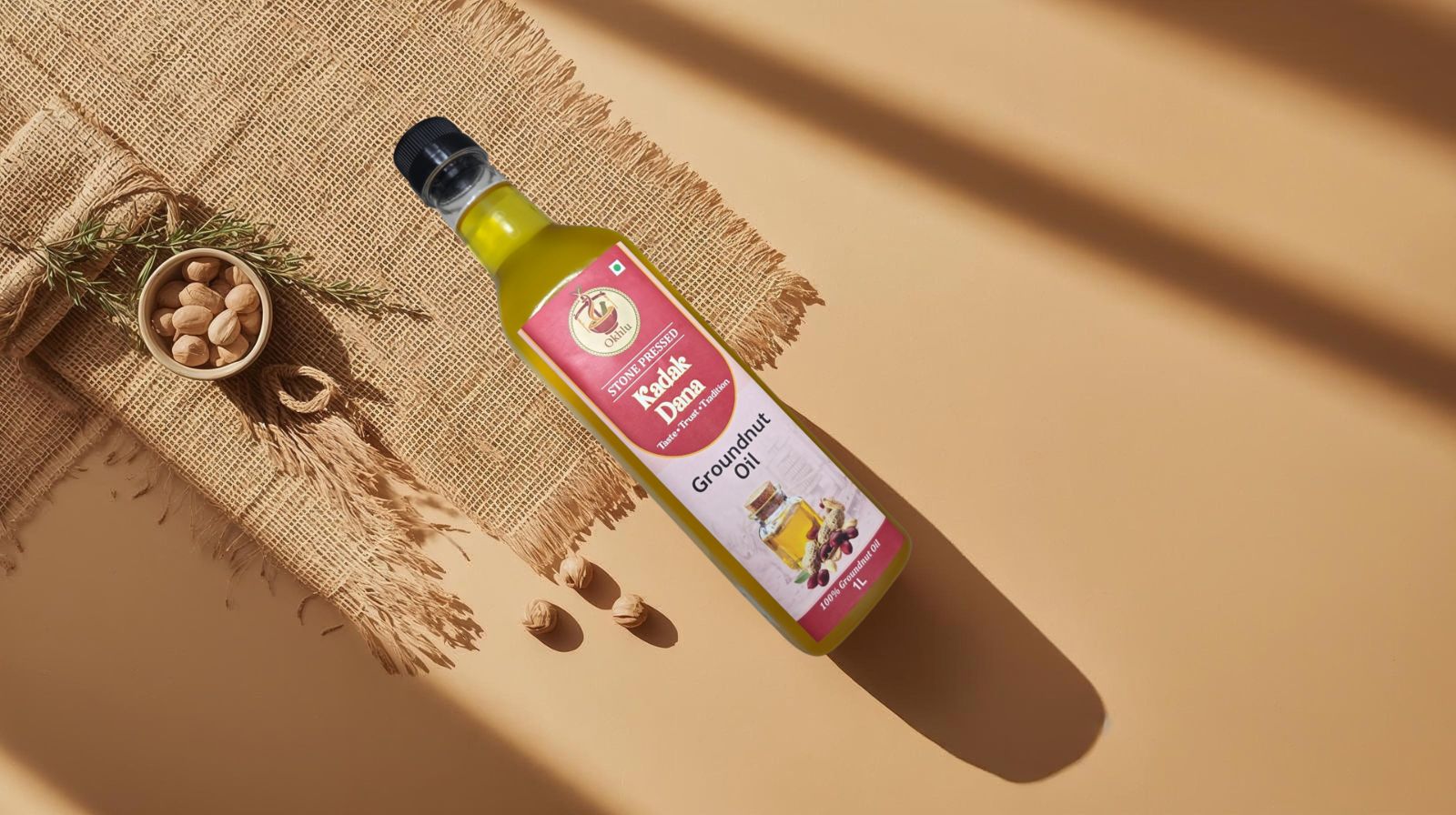 Stone Pressed Groundnut Oil - 1L (Plastic Bottle)